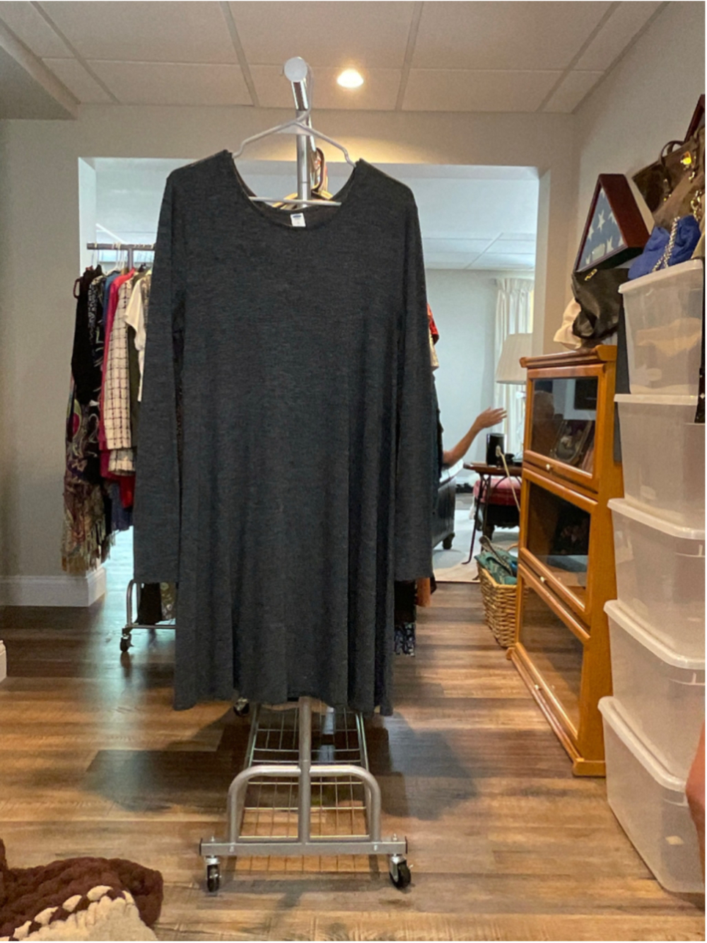 Women's Old Navy Charcoal Long Sleeve Dress L